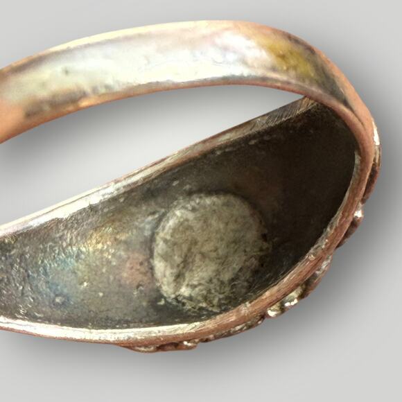 Vintage Sterling Silver Yin Yang Ring Size 3,5 Spiritual Boho Symbol Jewelry - Picture 6 of 7